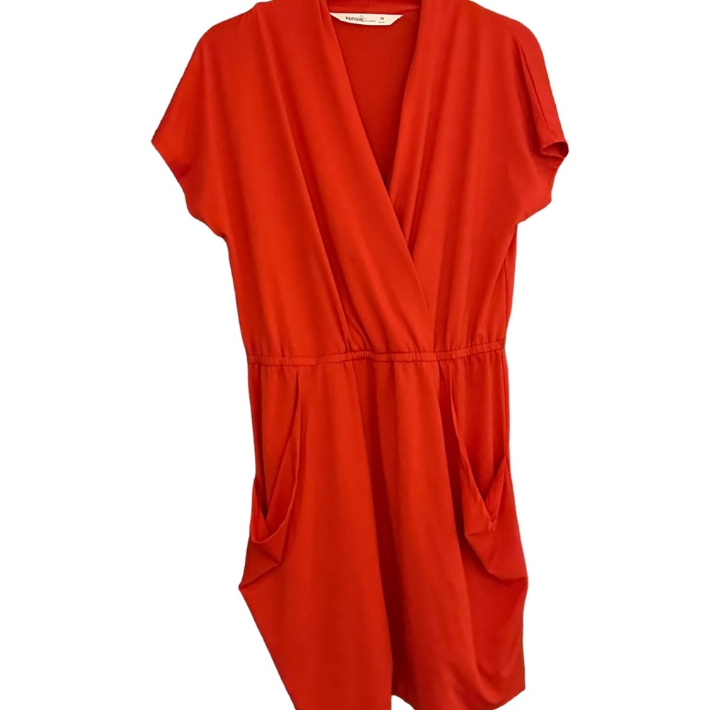 Kenzie coral casual/work dress with pockets